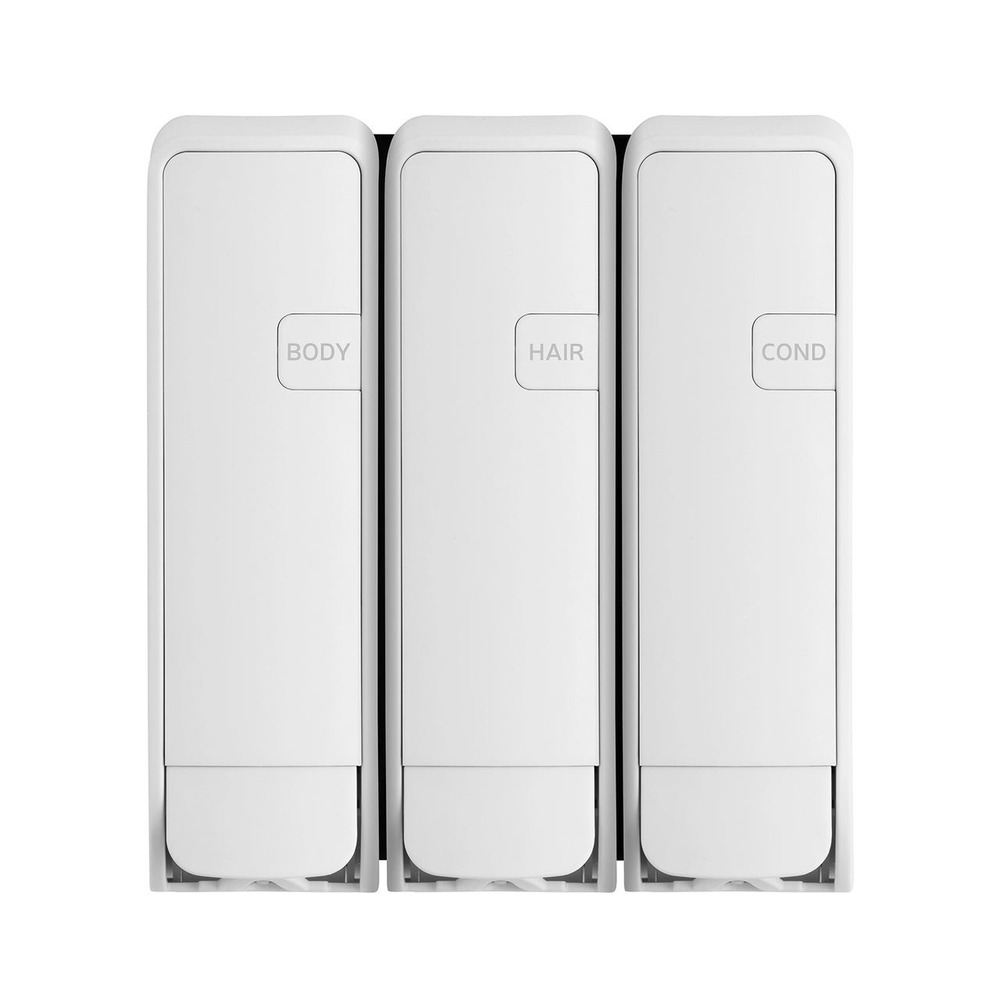EZ-Shower Wall Mount Body/Hair/Conditioner Trio Shower Dispenser - White RV/HOME
